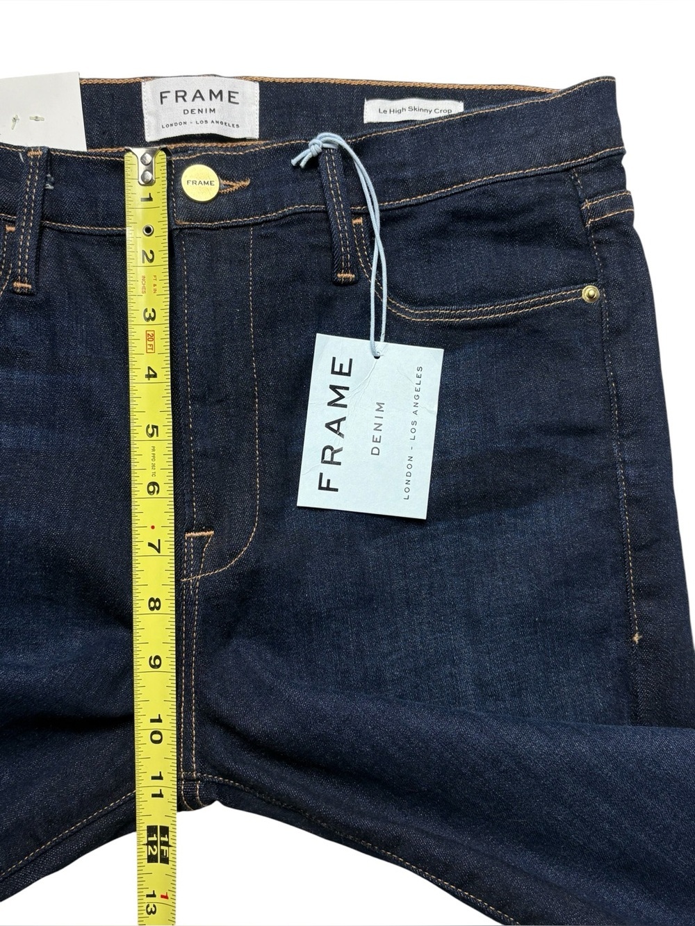 NWT FRAME Le High Skinny Crop Jeans in Dame Dark Wash • Size 31 • $258 - Picture 10 of 16